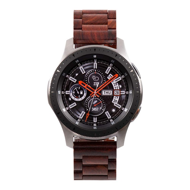 Kinobo Band 22mm Compatible With Samsung Galaxy Watch 3 45mm / Gear S3 Frontier Smartwatch 46mm Lightweight Wood Watchband Quick Release Strap Replacement Bracelet Wristband (Sandalwood-22MM) - Image 2